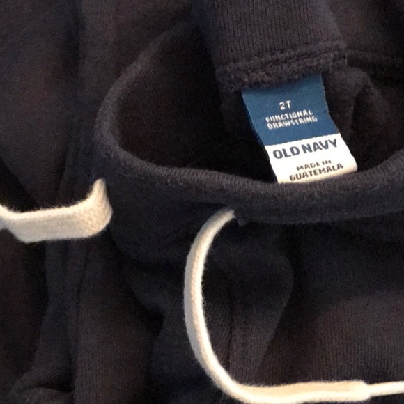 Old navy sweat suit set size 2T full zip hoodie  pockets cotton polyester blend - Picture 9 of 9